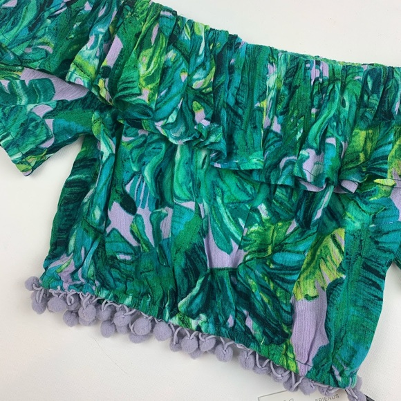 Lovers + Friends lilac palm Alicia crop top - Picture 6 of 8